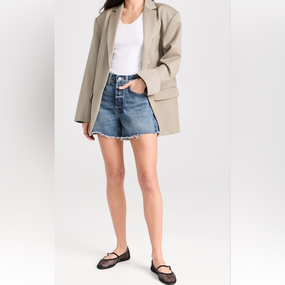 Agolde Parker Long denim Shorts in Ruin